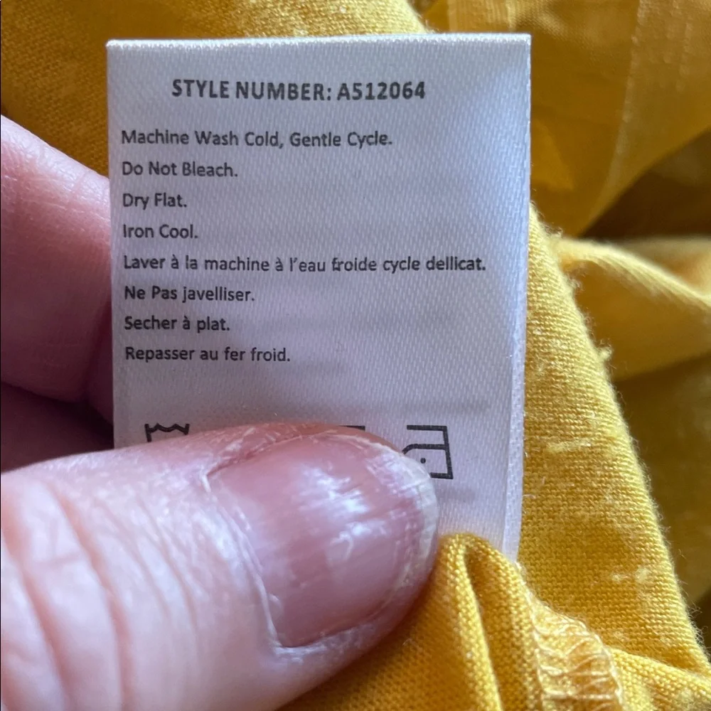 ANTHROPOLOGIE “ONE SEPTEMBER ANWEN” Mustard Yellow Boho Tunic  Dress Size Large